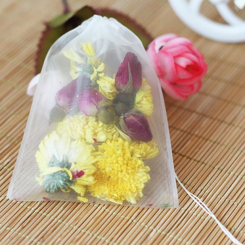 Herbal Wellness Tea - 50 ชิ้น/ล็อตถุงชาเปล่าวัสดุไนลอน Teabags กับ String Heal