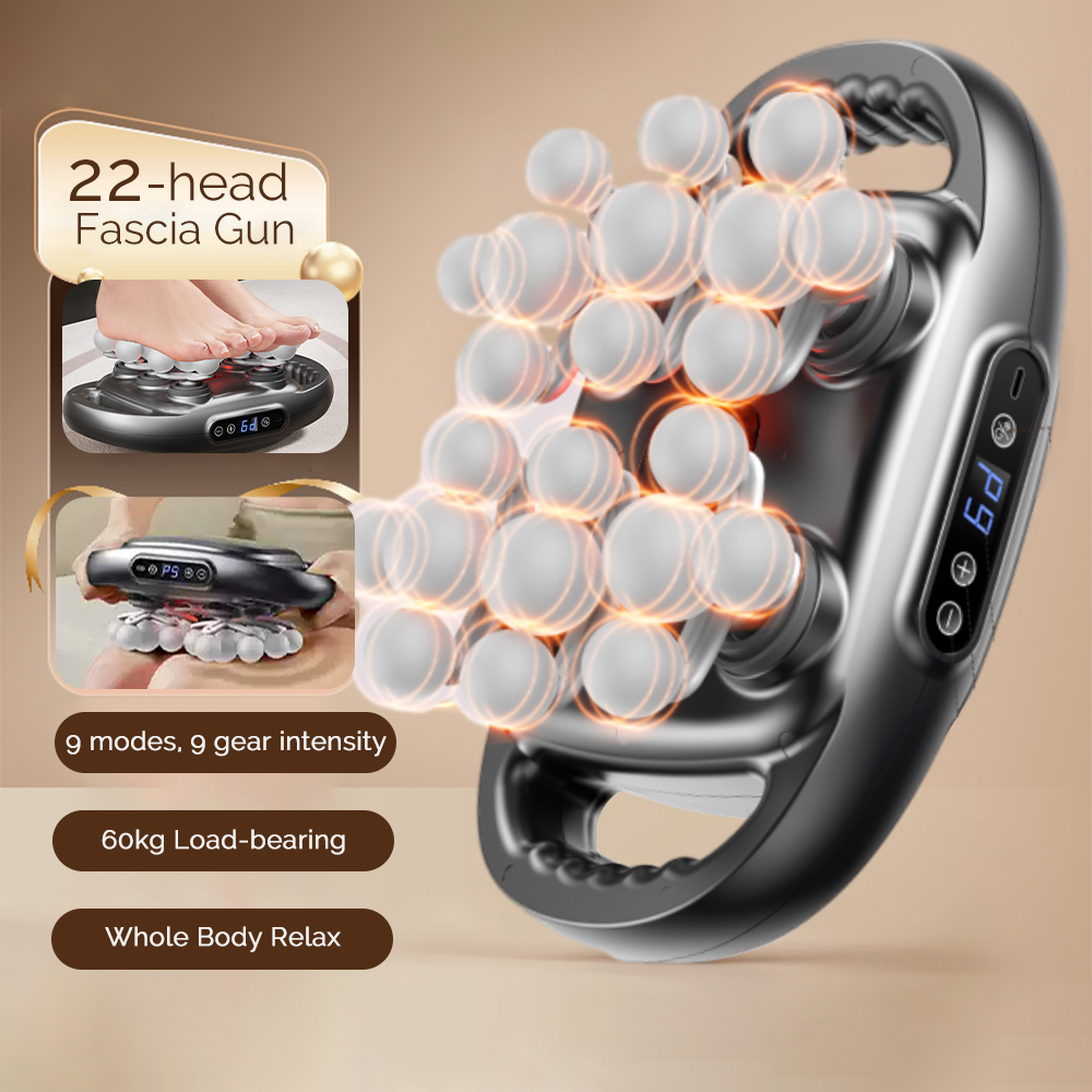 Health Wellness - 22-Head Fascia ปืนการสั่นสะเทือนความถี่สูง Body นวดปืนกลับนวดเอวนวดคอไหล่ต้นขา Fascia